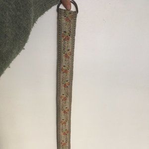 floral and tan suede belt